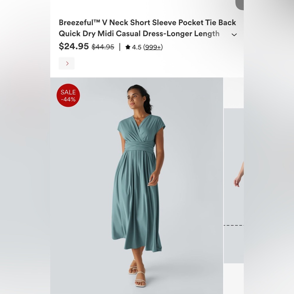 🏷️Halara Breezeful V Neck Short Sleeve Dress in Teal